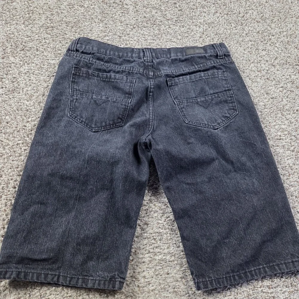 Ecko Unltd Denim Shorts Mens 34 Black Relaxed Retro Jean Jorts